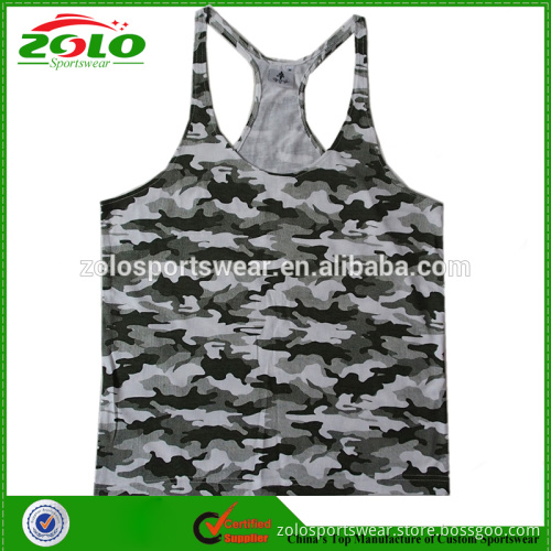 Professional T Back Sublimated Camo Men's Gym Singlet